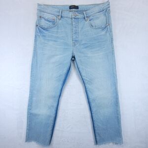 Purple Brand Jeans Mens 36 X 24 Style P001 Light Wash Raw Hemmed SHII224